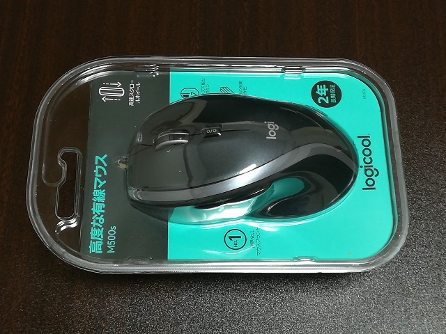 Logicool M500s有線マウスの外箱