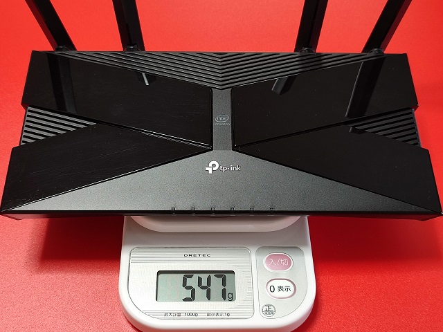 【Wi-Fi 6 ルーター比較】TP-LinkのArcher AX50：重量（本体のみ）