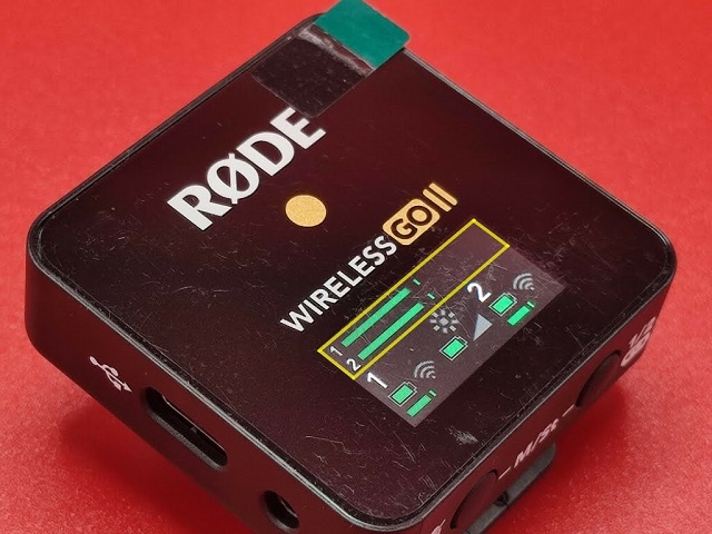 ワイヤレスマイク「RODE WIRELESS GO 2」操作方法：受信機でステレオモード設定の表示