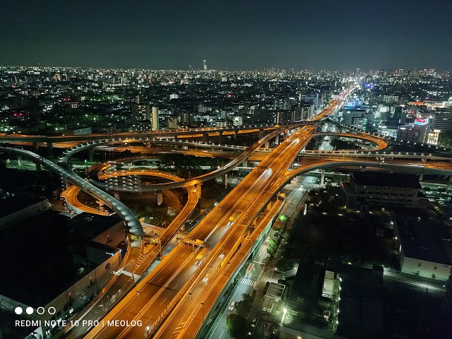 【Redmi Note 10 pro】詳細比較：カメラ画質について「夜景」を撮影