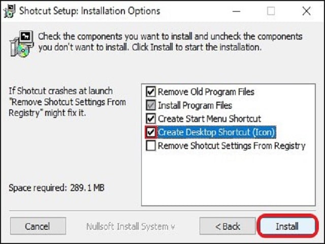 無料動画編集ソフト「Shotcut」のダウンロード：「Install」を選択する