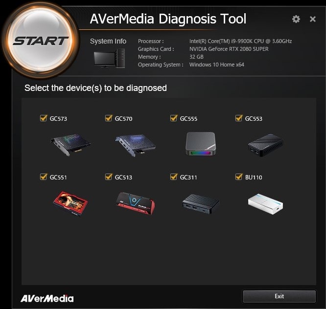 AVerMedia「診断ツール」の使い方！「AVerMedia Diagnosis Tool」の起動
