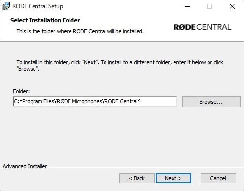 「RODE Central」のアプリ：データ保存場所を確認