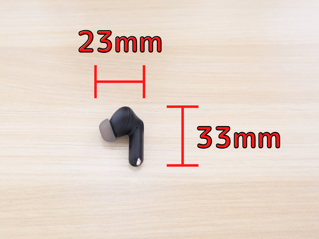 SOUNDPEATS Capsule3 Proのサイズ・重量：イヤホンのサイズ