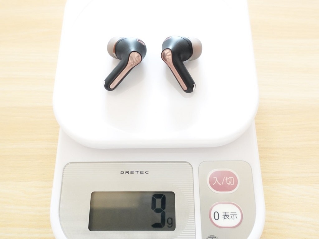 SOUNDPEATS Capsule3 Proのサイズ・重量：イヤホンの重量