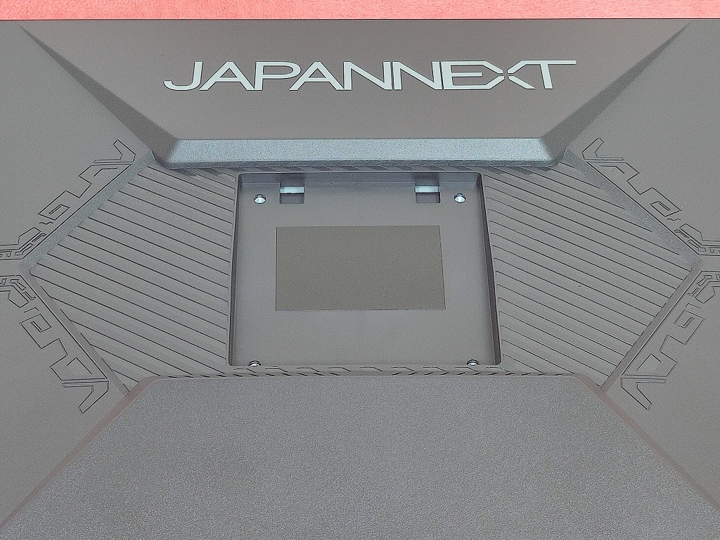 JAPANNEXT 4Kゲーミングモニター：モニター背面中央