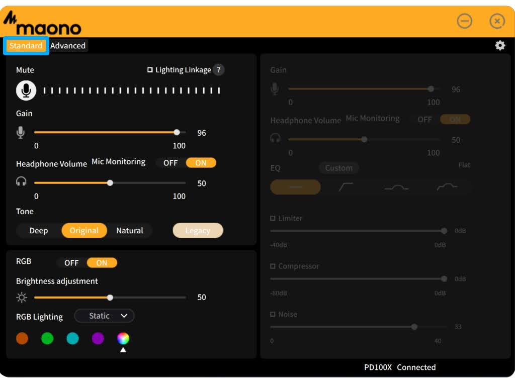 MAONOリンクでカスタマイズ！「Standard」の設定内容