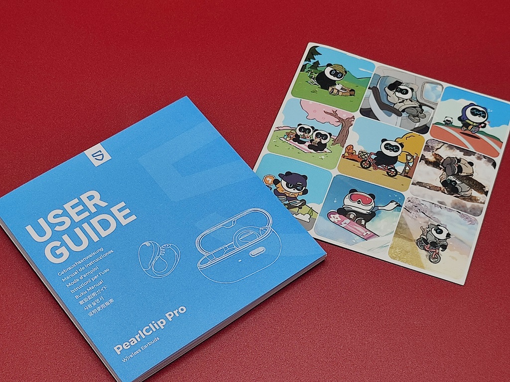 SOUNDPEATS CCイヤーカフイヤホン：USER GUIDE（取扱説明書）とシール