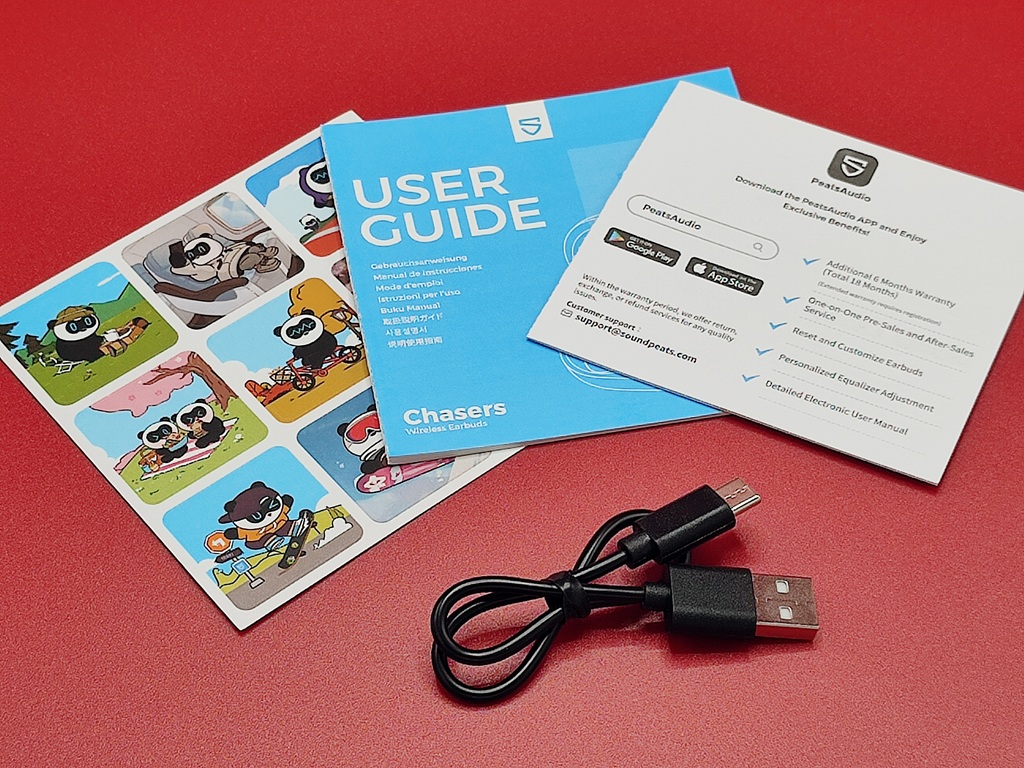 SOUNDPEATS Chasers オープンイヤーイヤホン：本体以外はこんな感じ