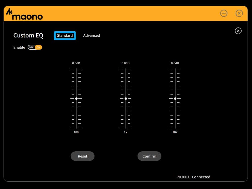 専用ソフト「Maono Link」：EQでは、さらに細かな調整が可能