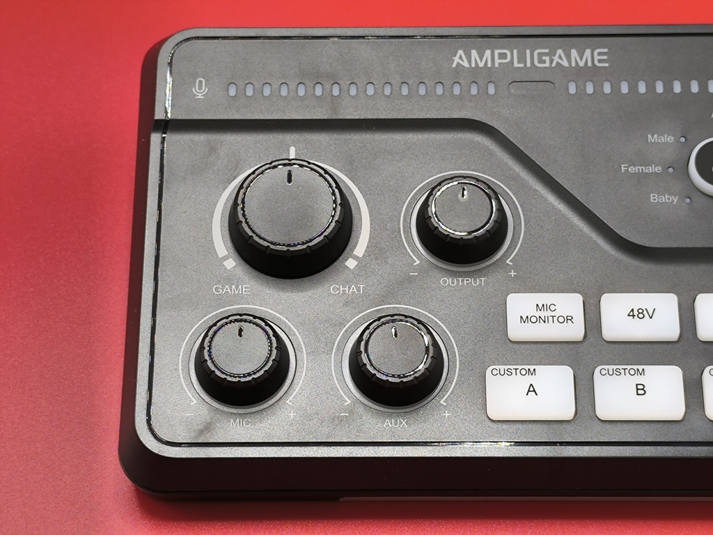 FIFINE AmpliGame SC8 オーディオミキサー：おすすめ機能「4つの音量調整ノブ」