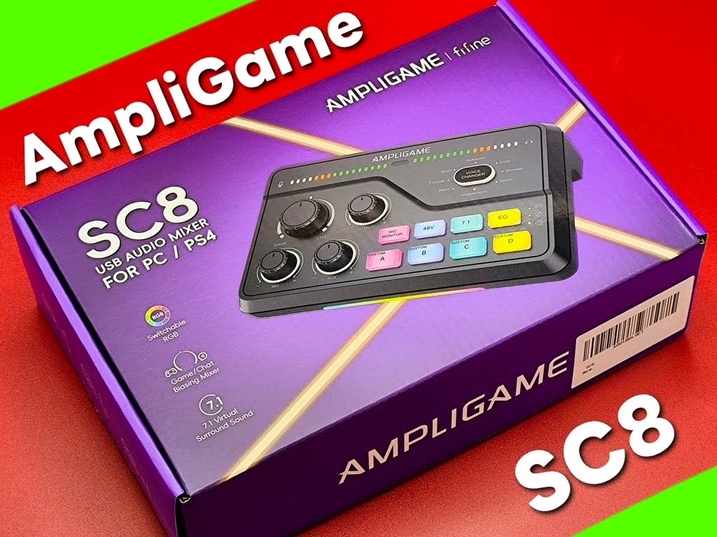FIFINE AmpliGame SC8 オーディオミキサー：素敵な化粧箱