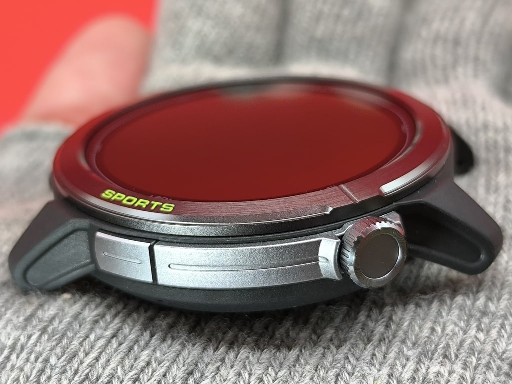 Mibro GS Active 2 スマートウォッチ：右側面には、大きいボタンと小さいボタンがある