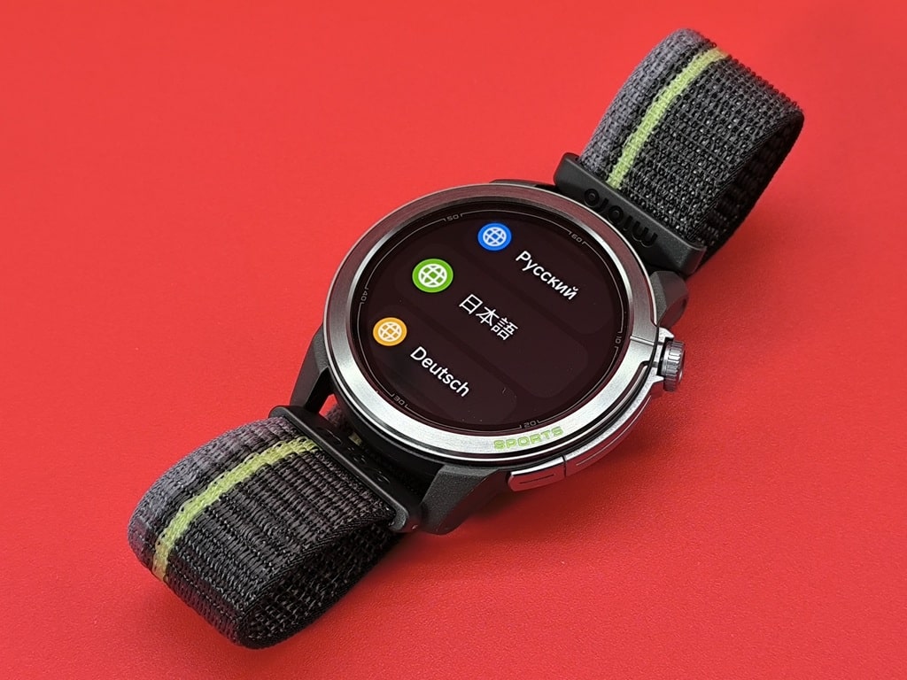 Mibro GS Active 2 スマートウォッチ：言語の選択画面が表示される