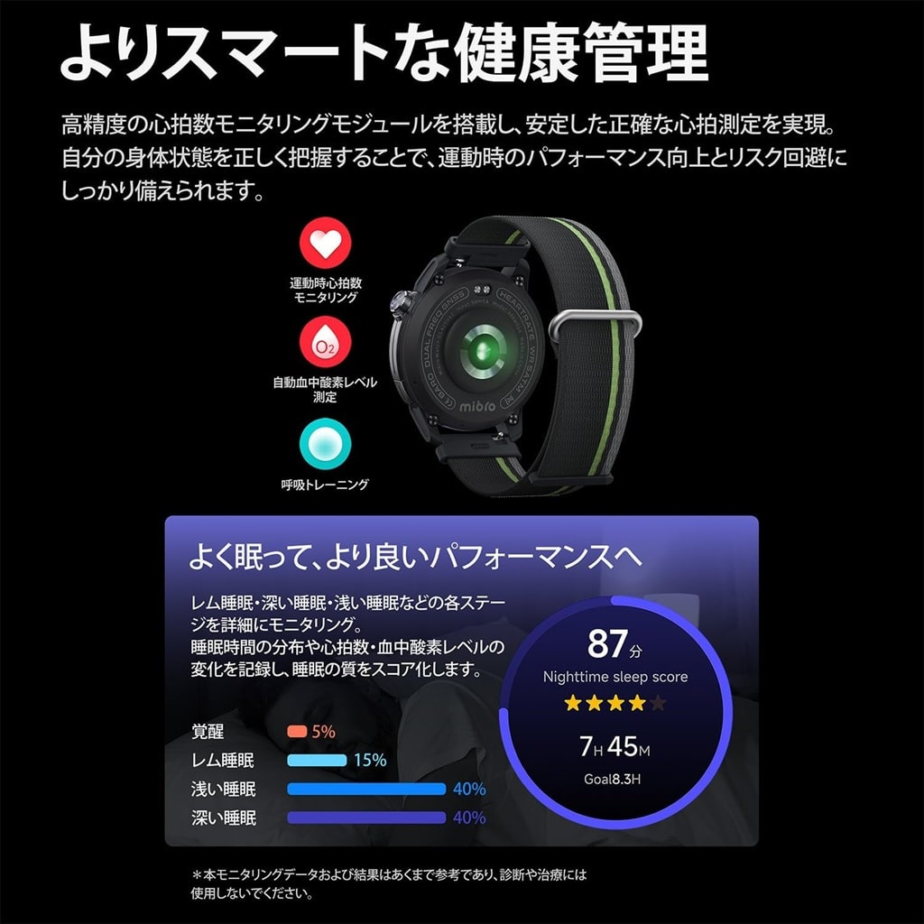 Mibro GS Active 2 スマートウォッチの使用感：スポーツだけではなく、健康管理にも役立つ