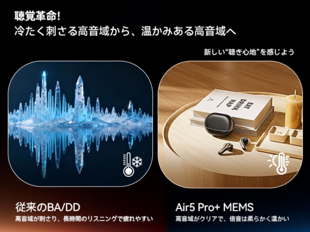 SOUNDPEATS Air5 Pro+ 音質のレビュー：温かみある高音域の言葉がピッタリ響く！