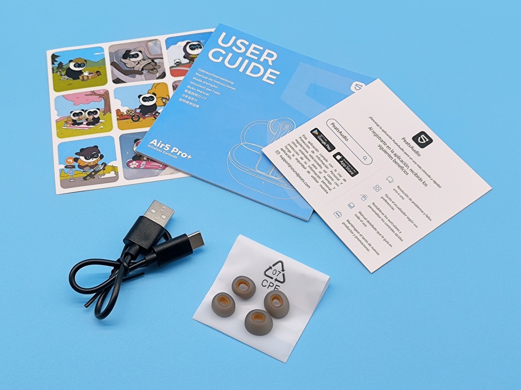 SOUNDPEATS Air5 Pro+ 完全ワイヤレスイヤホン：本体以外の内容物