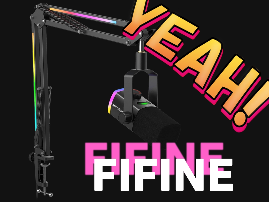 FIFINE AM8PROT RGBマイクアーム付きのダイナミックマイク:PCとUSB接続