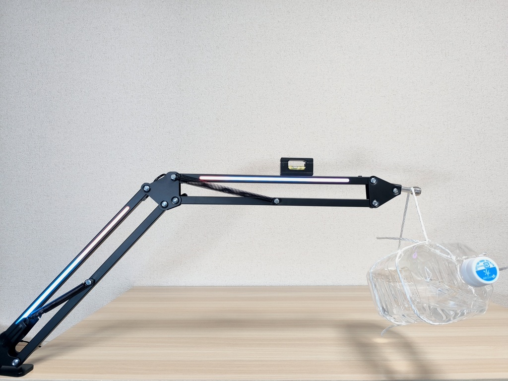 FIFINE マイクアーム BM38：5時間以上放置して確認したところ、見てのとおり変化はありません