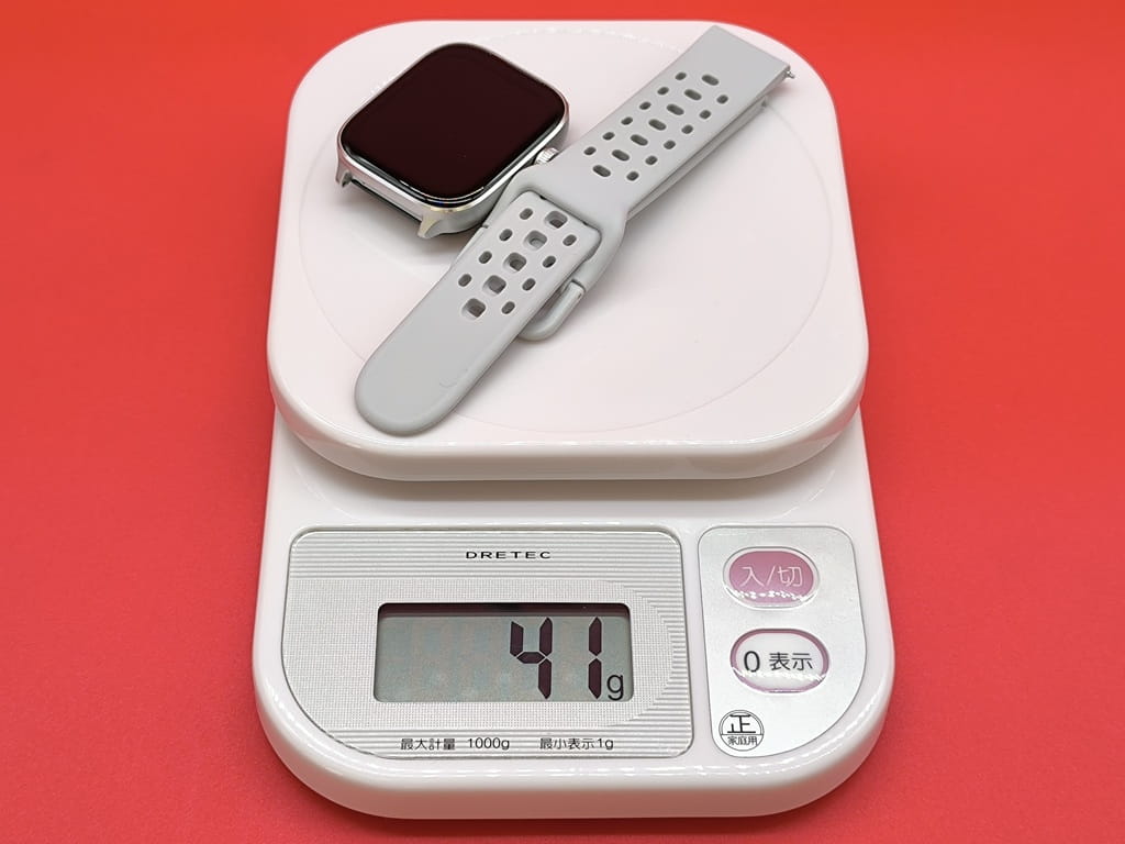 Mibro Watch FIT スマートウォッチの重量はシリコンベルト込み：41g