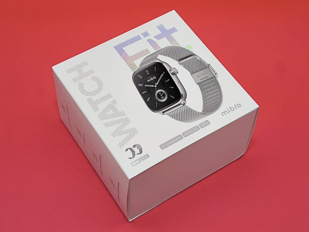 Mibro Watch FIT スマートウォッチ：シルバーの化粧箱