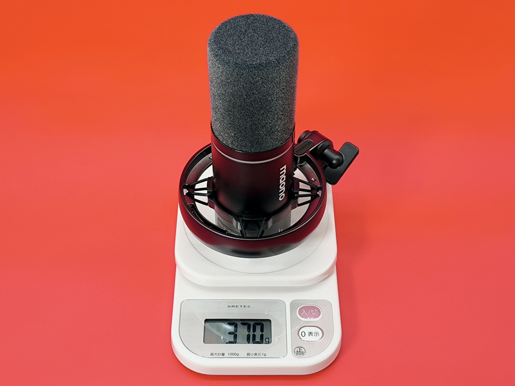 maono PD200W ハイブリッドダイナミックマイク：重量は370g