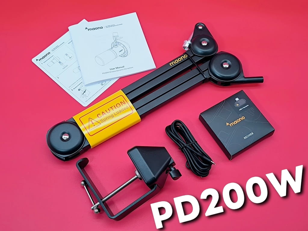 maono PD200W ハイブリッドダイナミックマイク：本体以外の内容物