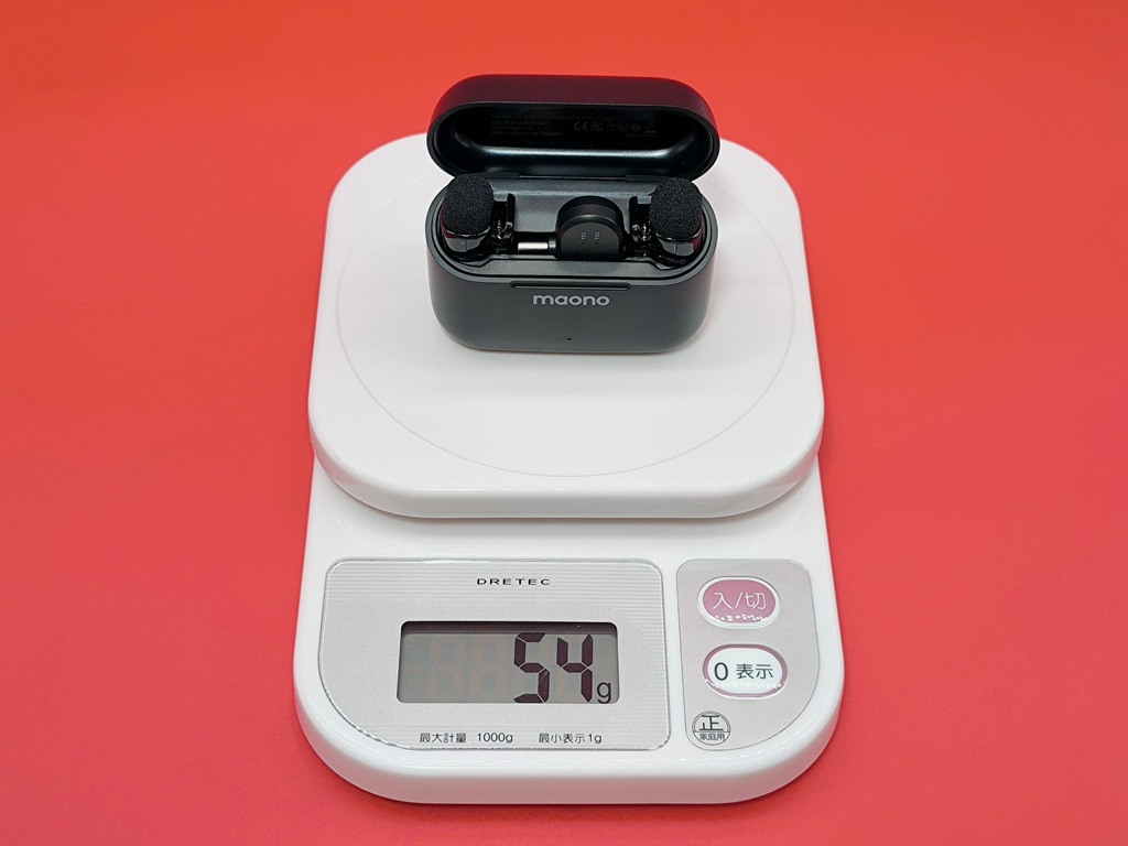 MAONO ワイヤレスマイク【T1 MINI】ケース込みの重さ：54g
