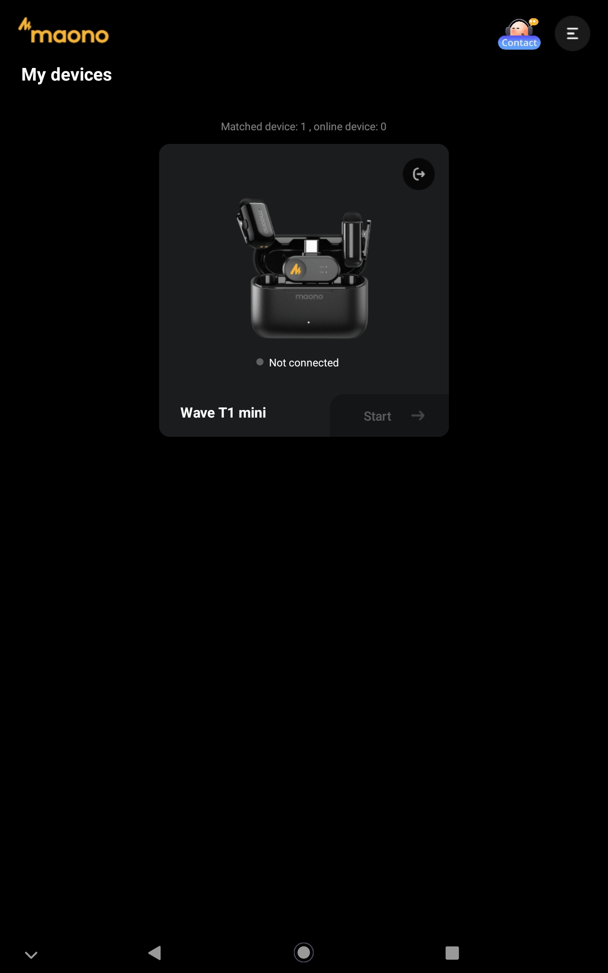 maono T1 MINI：専用ソフト「Maono Link」ソフトを開くとこんな画面となります！