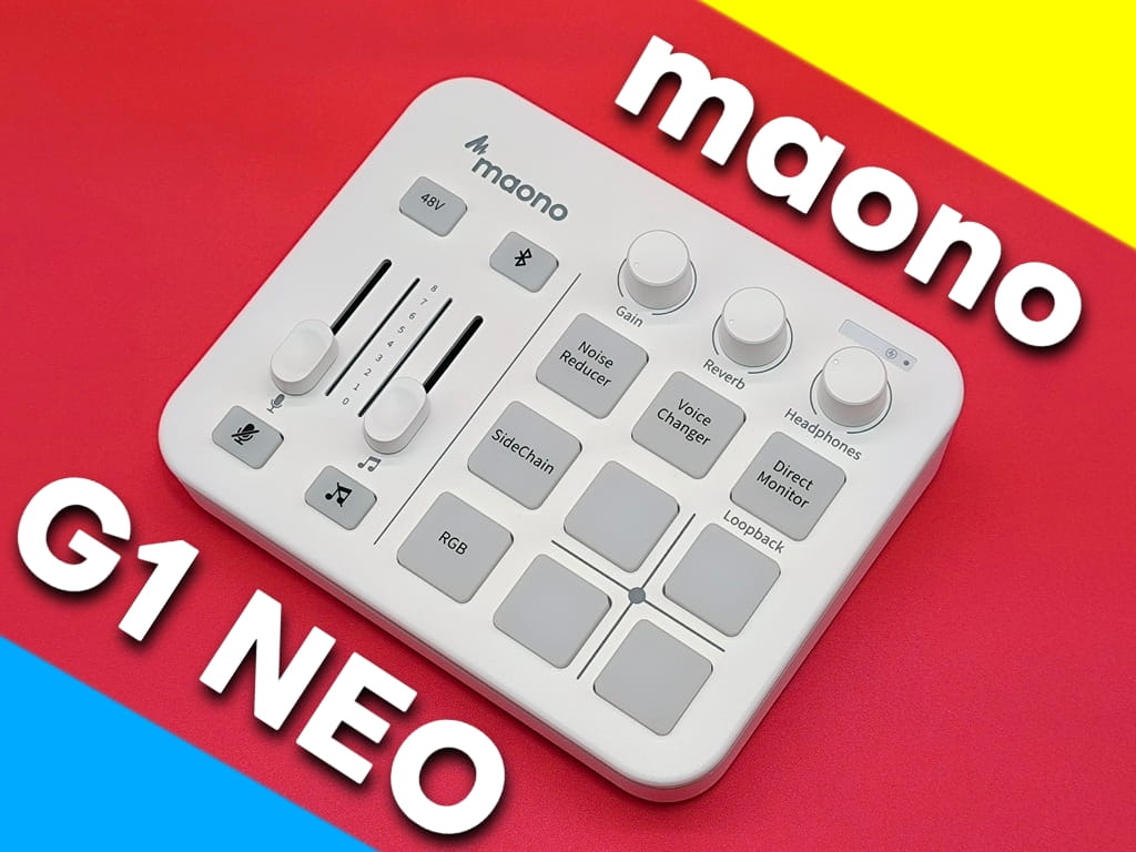 maono G1 NEO ゲーミングオーディオミキサー本体：ホワイトカラーがGOOD