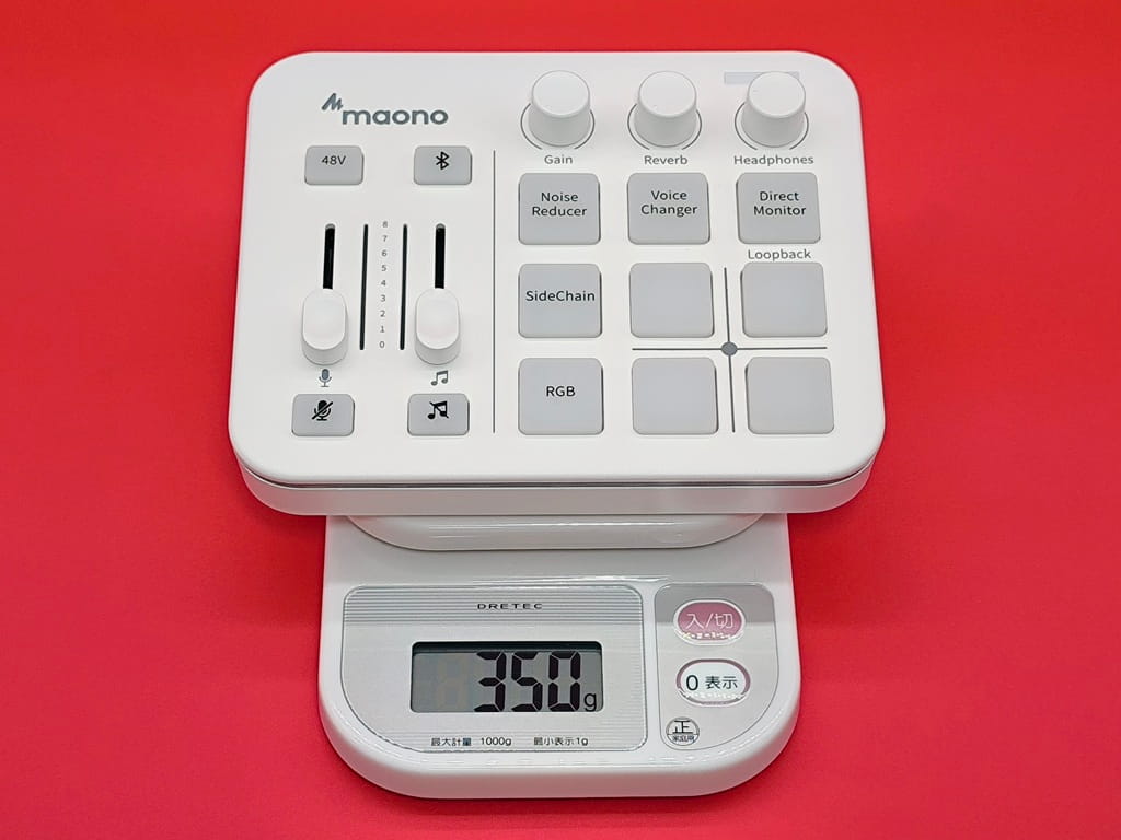 maono G1 NEO ゲーミングオーディオミキサー：重さは「350g」