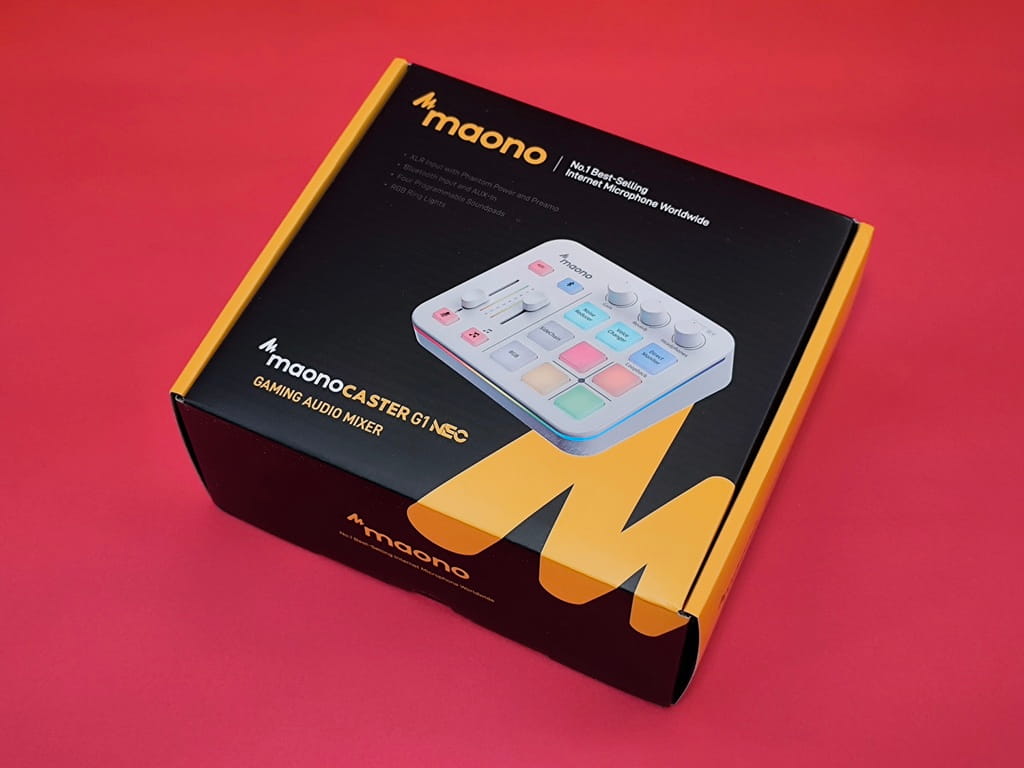 maono G1 NEO ゲーミングオーディオミキサーの化粧箱