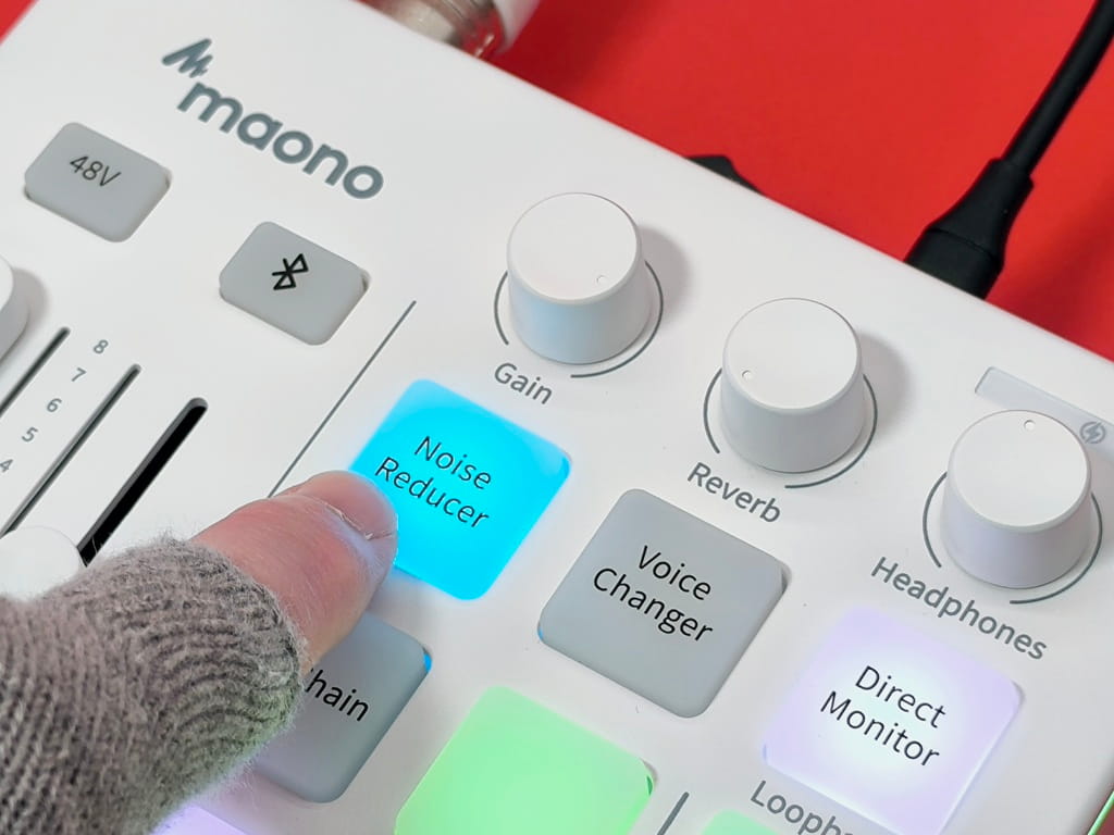maono G1 NEO ゲーミングオーディオミキサーの機能：「Noise Reducer」