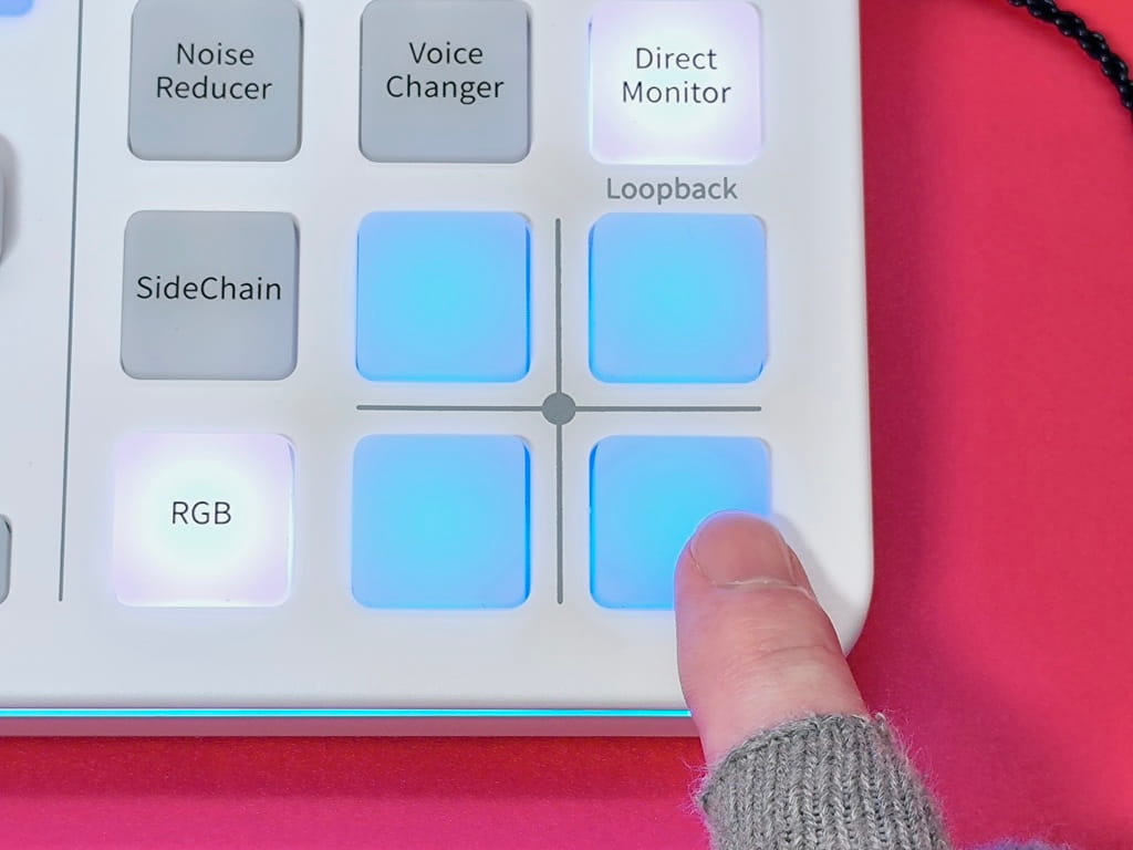 maono G1 NEO ゲーミングオーディオミキサーの機能：各ボタン最大30秒の録音機能がある