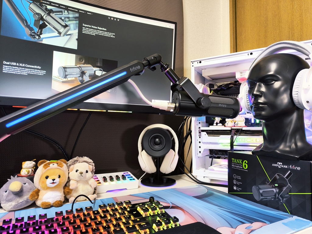 FIFINE Tank6 ダイナミックマイクの音声を確認：XLR接続、FIFINE SC8（ミキサー）