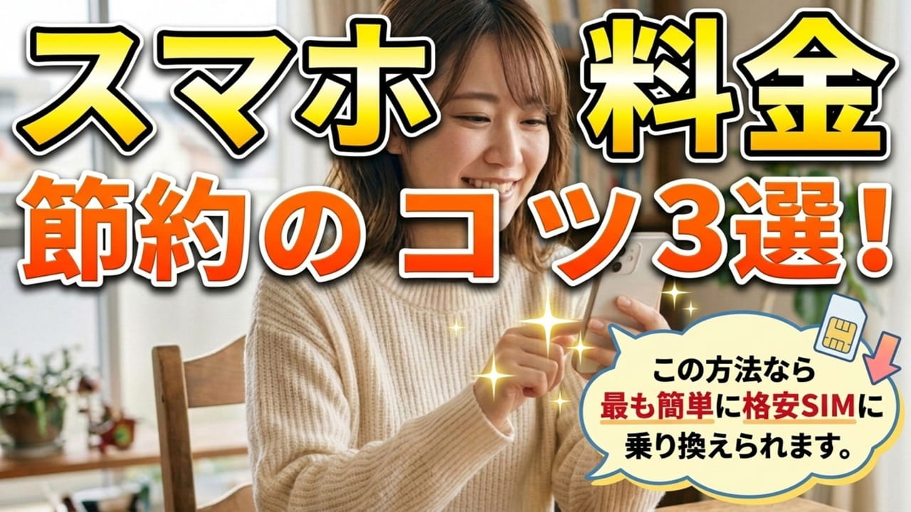 スマホ代・携帯料金を節約するコツ3選!この方法なら最も簡単に格安SIMに乗り換えられます。