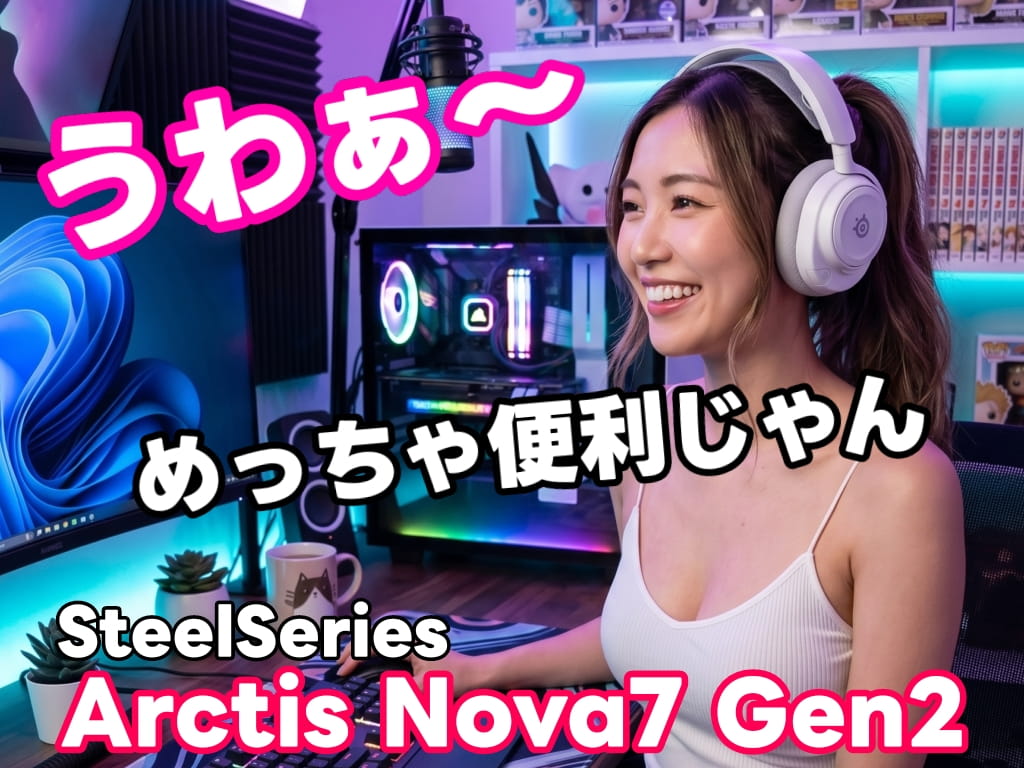 SteelSeries Arctis Nova7 Gen2 ワイヤレスゲーミングヘッドセット レビュー！3WAY接続に対応