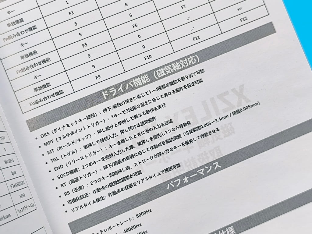 XZILEX X68E ゲーミングキーボード レビュー:取扱説明書は日本語表記