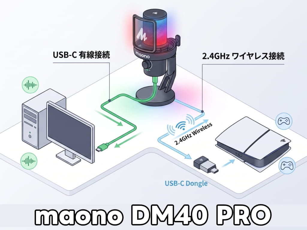 MAONO DM40-PRO ワイヤレスゲーミングマイク:私の使用例を紹介!